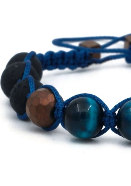 Kaplan Gözü ve Hematit Makrome Doğal Taş Bileklik SPF-A-040 fırsatları