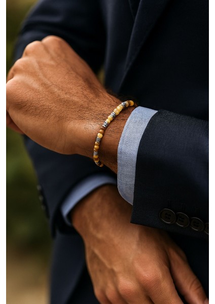 Kehribar ve Hematit Doğal Taş Bileklik SPF-A-042