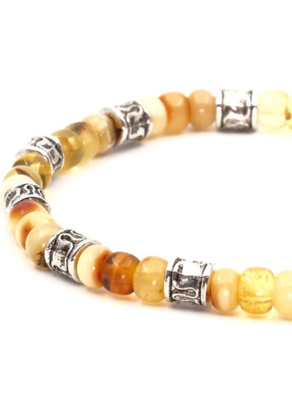 Kehribar ve Hematit Doğal Taş Bileklik SPF-A-042 indirimleri