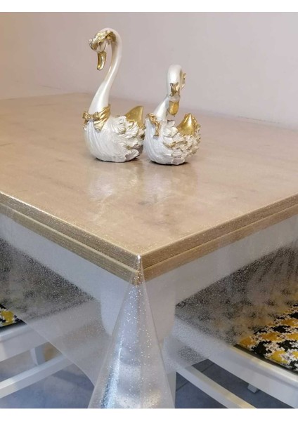 Şeffaf Desenli Statik Masa Örtüsü, Cam Buzlama, 0,18 Kalınlık fırsatları