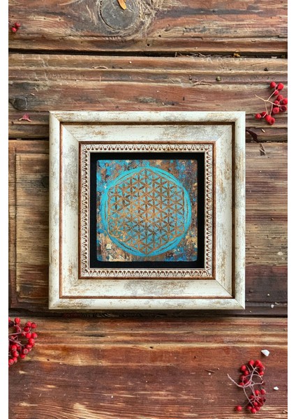 Yaşam Çiçeği Taşlı Çerçeveli Duvar Dekoru 20X20 Cm, Renkli ve Şık Tasarım fiyatları