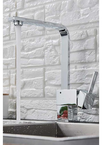 Mix Kare Eviye L Boru Mutfak Bataryası Aç Kapa Ağır Gövde Musluk