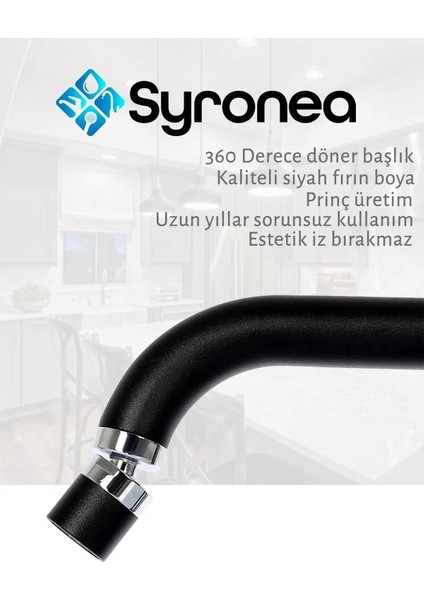 Avila Siyah Mutfak Eviye Bataryası Aç Kapa 360 Derece Döner Perlatörlü Musluk fiyatları