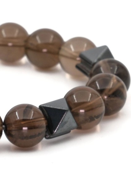 Dumanlı Kuvars Hematit Doğal Taş Bileklik SPF-A-021 modelleri