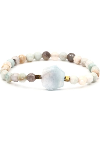 Akuamarin Amozonit ve Hematit Doğal Taş Bileklik SPF-A-003 fiyatları