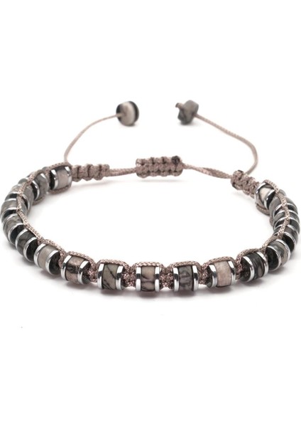 Picasso Jasper ve Hematit Macrome Doğal Taş Bileklik SPF-A-060 fiyatları