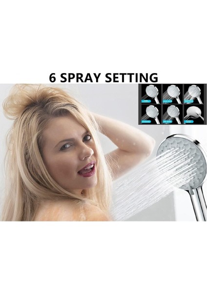 Nilüfer Duş Başlığı Seti 1,5 Metre Örgülü Duş Hortumu ve 5 Fonksiyonlu Banyo Başlık Telefon fiyatları