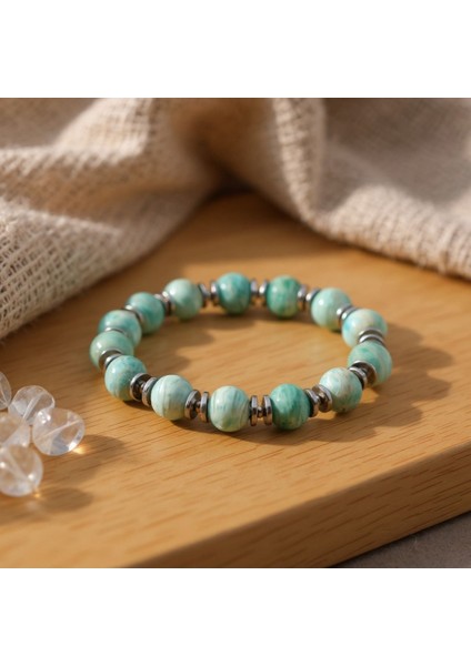 Amazonit ve Hematit Doğal Taş Bileklik SPF-A-008