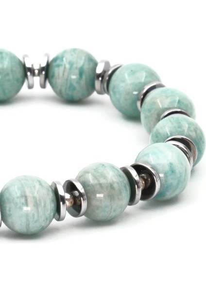 Amazonit ve Hematit Doğal Taş Bileklik SPF-A-008 modelleri