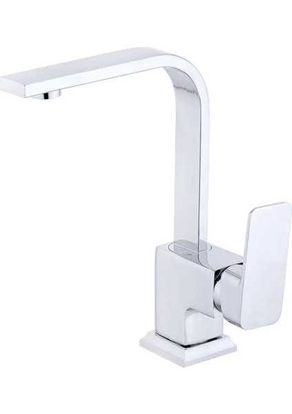 Krom Kısa Kare Lavabo Bataryası Aç Kapa Musluk Garantili