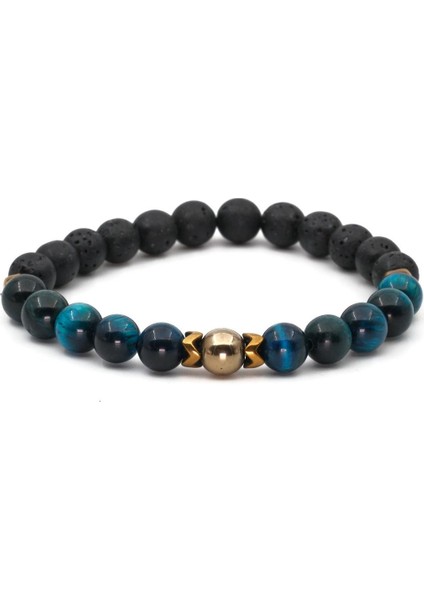 Kaplan Gözü Lav Taşı Hematit Doğal Taş Bileklik SPF-A-032 fiyatları