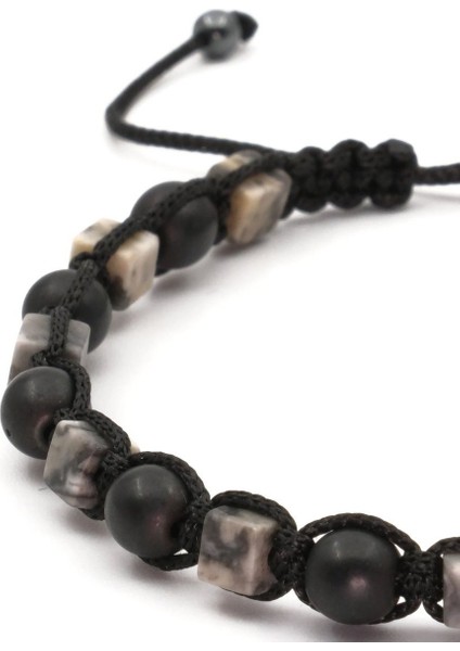 Jasper ve Hematit Makrome Doğal Taş Bileklik SPF-A-028 fırsatları