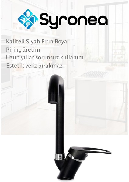 Napoli Siyah Mutfak Eviye Bataryası Aç Kapa Musluk Sıcak Soğuk Su Girişli fiyatları