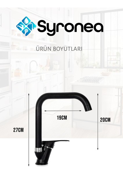 Napoli Siyah Mutfak Eviye Bataryası Aç Kapa Musluk Sıcak Soğuk Su Girişli fırsatları