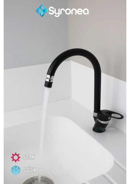 Milano Mix Siyah Mutfak Eviye Bataryası Oynar Başlıklı Aç Kapa Musluk fiyatları