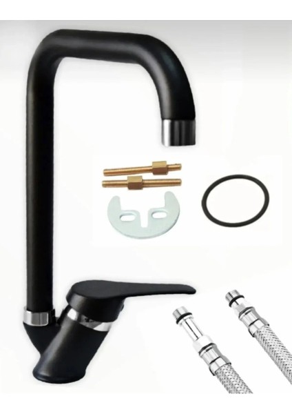 Oasisflow Mutfak Evye Bataryası Siyah Renk Kolay Temizleme Özelliği 5 Yıl Garanti