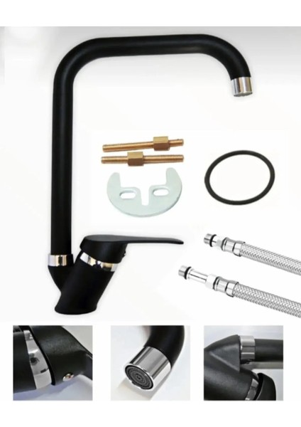 Oasisflow Mutfak Evye Bataryası Siyah Renk Kolay Temizleme Özelliği 5 Yıl Garanti modelleri