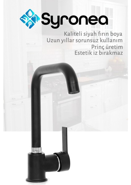 Sydney Siyah Mutfak Eviye Bataryası Aç Kapa Musluk fiyatları