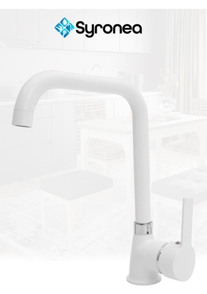 Beyaz Delta Köşe Borulu Mutfak Evye Lavabo Bataryası Aç Kapa Musluk fiyatları