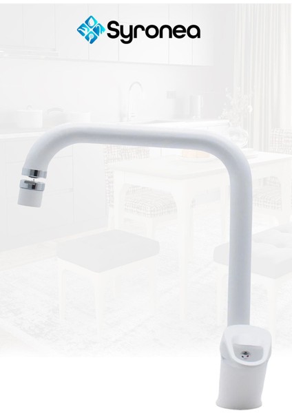 Mix Beyaz 360 Derece Döner Başlıklı Mutfak Evye Lavabo Bataryası Aç Kapa Batarya Musluk modelleri