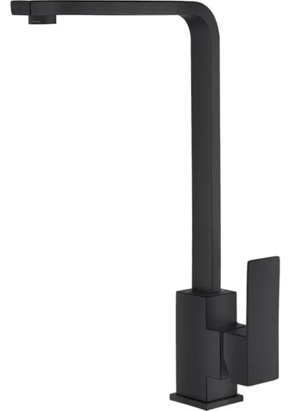 Mat Siyah Kuğu Kare Mutfak Lavabo Bataryası Aç Kapa Kare Musluk Batarya fiyatları