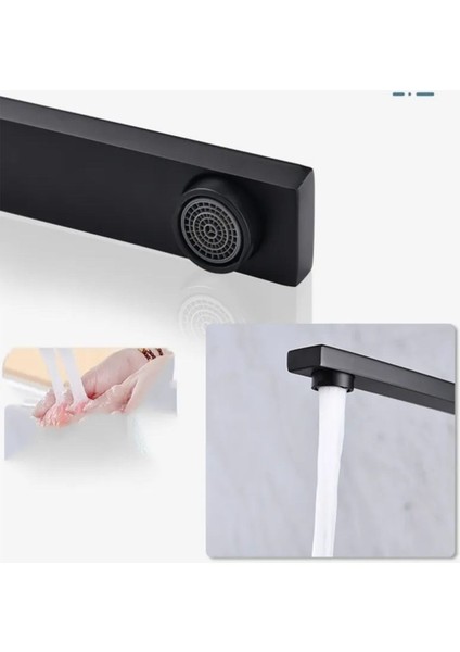 Mat Siyah Kuğu Kare Mutfak Lavabo Bataryası Aç Kapa Kare Musluk Batarya indirimleri
