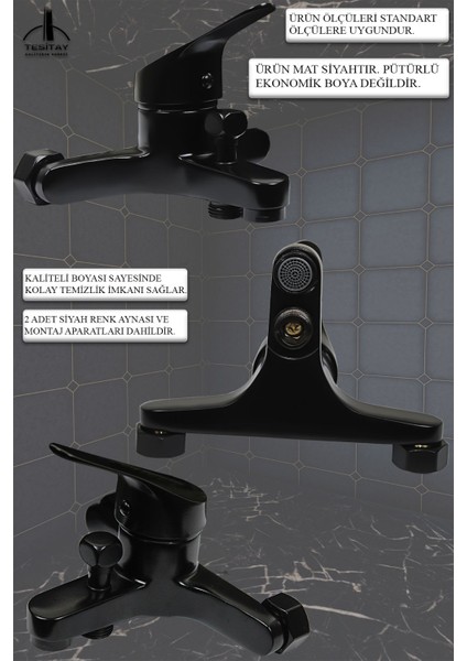 Siyah Batarya Takımı 4 Lü 3 Lü 2 Li Musluk Armatür Duş Setleri fiyatları