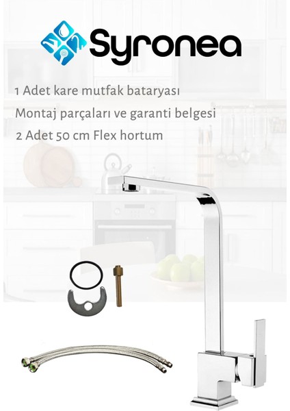 Krom Kare Mutfak Evye Bataryası Aç Kapa Garantili Musluk fırsatları