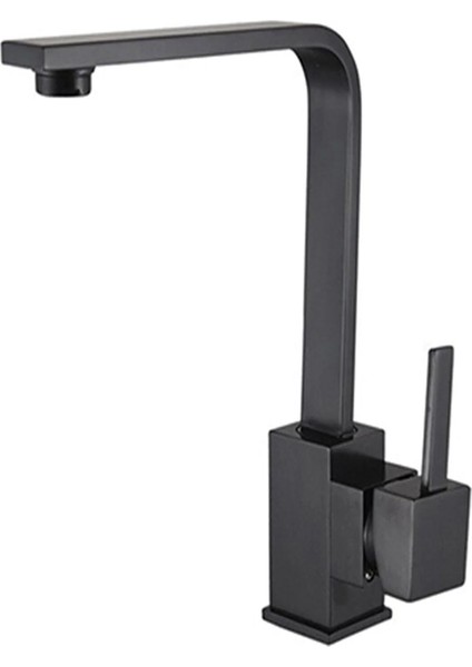 Mix Siyah Kare Mutfak Evye Lavabo Bataryası Aç Kapa Batarya Musluk