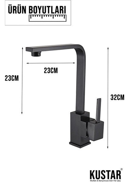 Mix Siyah Kare Mutfak Evye Lavabo Bataryası Aç Kapa Batarya Musluk fiyatları