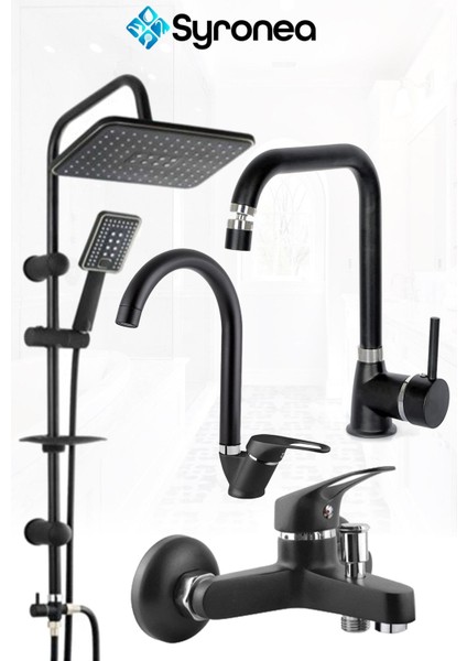 Özel Robot Yağmurlama Siyah Tepe Duş Seti Banyo Mutfak Lavabo Bataryası Seti Musluk Set