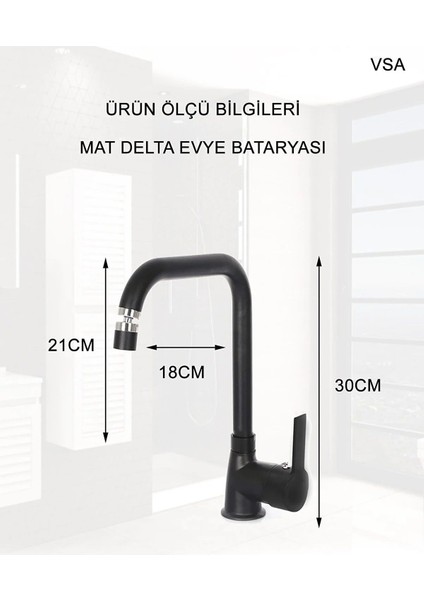 Delta Mat Siyah Mutfak Banyo Lavabo Yenileme Seti 3 Parça Evye Musluk Batarya Set modelleri