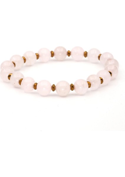 Pembe Kuvars ve Hematit Doğal Taş Bileklik SPF-A-057 fiyatları
