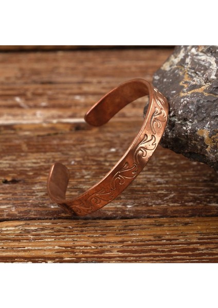 El Yapımı Motifli Saf Bakır Unisex Bileklik SPF-B-004