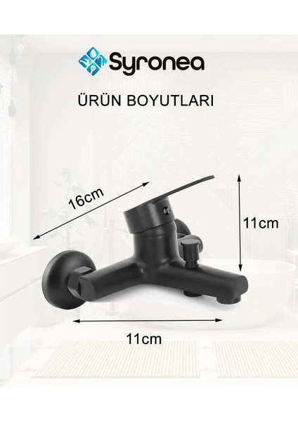 Defne Mat Siyah Delta Banyo Duş Bataryası Kollu Aç Kapa Musluk modelleri