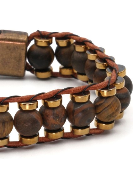 Kaplan Gözü ve Hematit Doğal Taş Bileklik SPF-A-039 modelleri