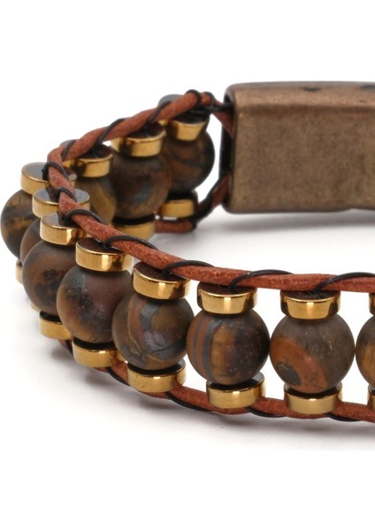 Kaplan Gözü ve Hematit Doğal Taş Bileklik SPF-A-039 fırsatları