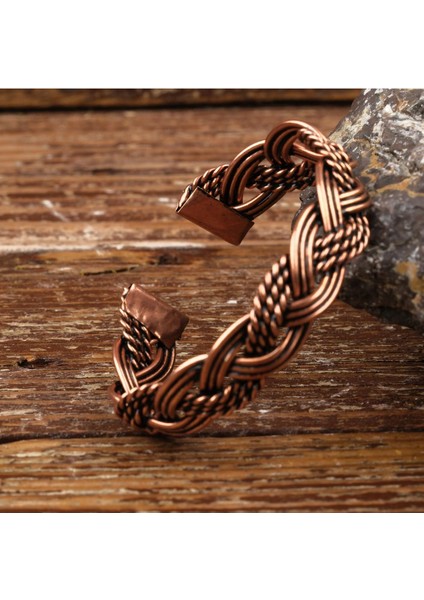 El Yapımı Motifli Saf Bakır Unisex Bileklik SPF-B-006