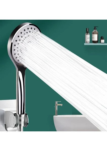 Krom Fusa 5 Fonksiyonlu Banyo Duş Başlığı 1,5 Metre Örgülü Hortumlu Yapışkanlı Mafsallı Set indirimleri