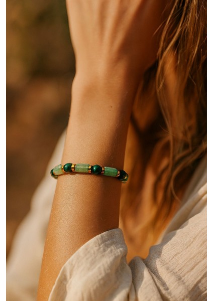 Kaplan Gözü ve Aventurin Doğal Taş Bileklik SPF-A-034