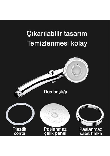 Su Tasarruflu Krom Viva 3 Fonksiyonlu Aç Kapa Özellikli Banyo Duş Başlığı Kaliteli Duş Telefon fırsatları
