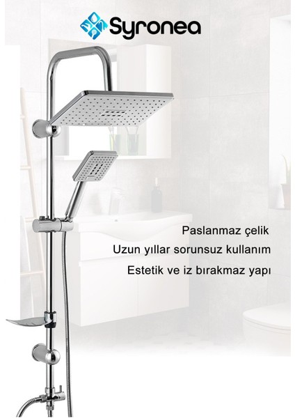 Beyaz Robot Tepe Yağmurlama Duş Seti Banyo Lavabo Batarya Musluk Set modelleri