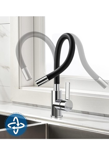 Siyah Esnek Bükülebilir Delta Mutfak Eviye Bataryası Aç Kapa Musluk Batarya fırsatları