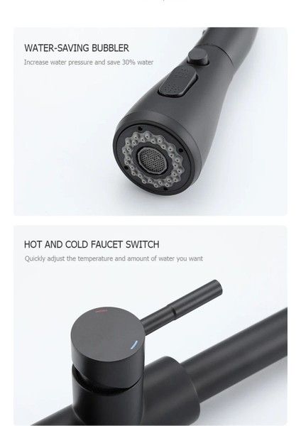 Uzatma Hortumlu Siyah Mutfak Eviye Bataryası Sipirialli Esnek Fonksiyonlu Başlıklı Musluk Batarya fırsatları