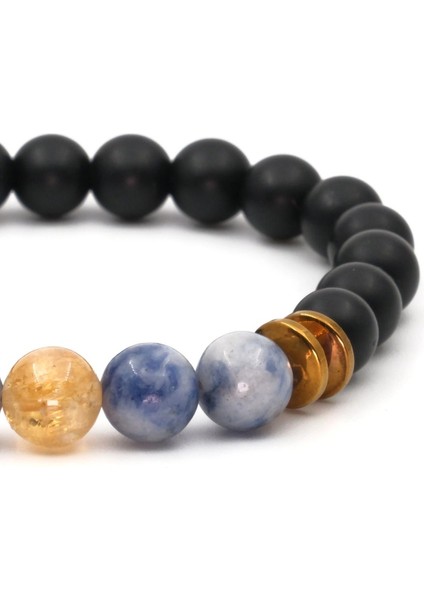 Sitrin Sodalit Oniks Hematit Doğal Taş Bileklik SPF-A-063 modelleri