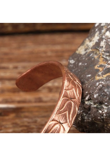 El Yapımı Motifli Saf Bakır Unisex Bileklik SPF-B-003 fiyatları