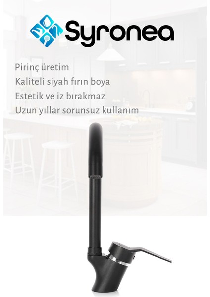 Ibiza Siyah Mutfak Eviye Bataryası Aç Kapa Musluk fiyatları