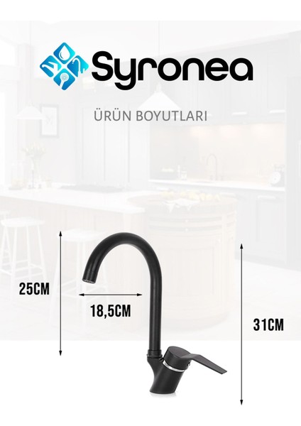 Ibiza Siyah Mutfak Eviye Bataryası Aç Kapa Musluk fırsatları