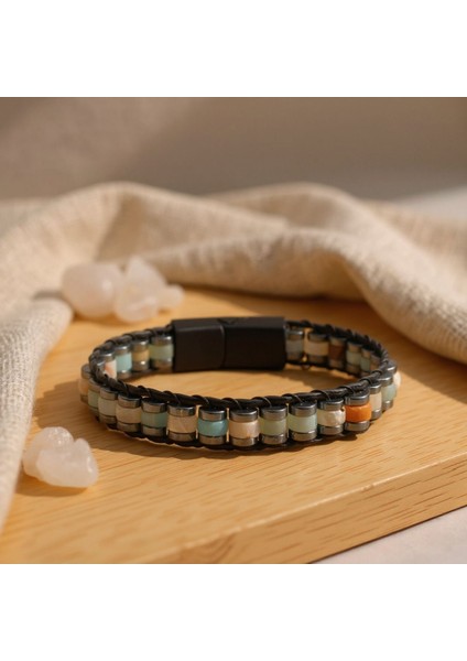 Amazonit ve Hematit Doğal Taş Bileklik SPF-A-009