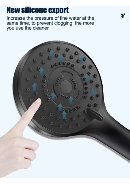 Siyah Mamba 5 Fonksiyonlu Banyo Duş Başlığı 1,5 Metre Hortum ve Yapışkanlı Mafsal Set Telefon indirimleri